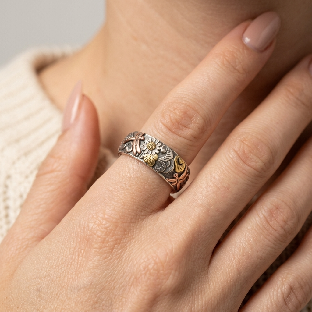 Women's Dragonfly Daisy Ring