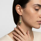 Women's Elongated Natural Stone Drop Earrings