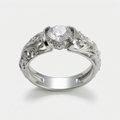 Women's Embossed Crystal Ring