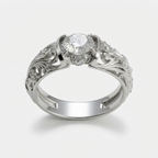 Women's Embossed Crystal Ring