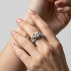 Women's Embossed Crystal Ring