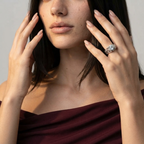 Women's Embossed Crystal Ring
