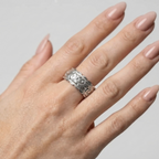 Women's Embossed Floral Ring