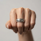 Women's Embossed Floral Ring