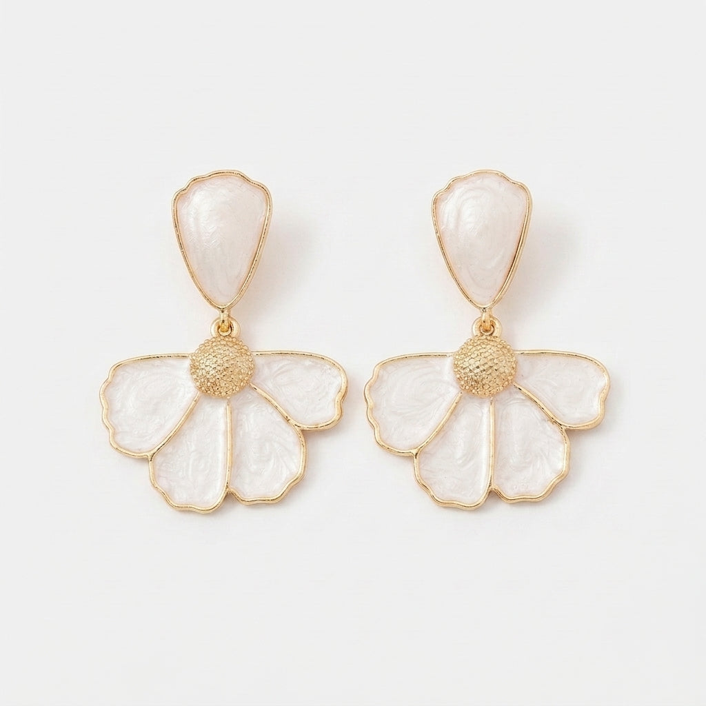 Women's Enamel Flower Drop Earrings