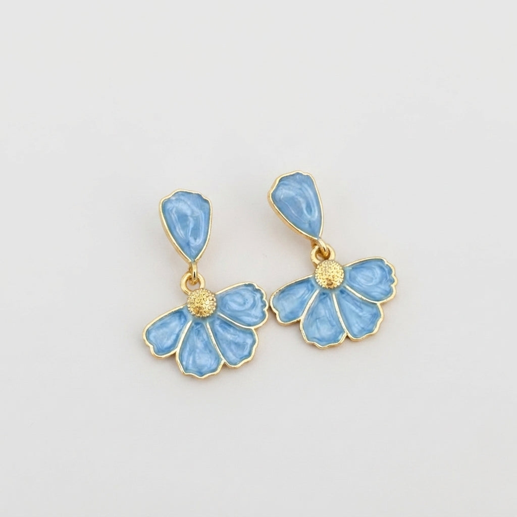 Women's Enamel Flower Drop Earrings