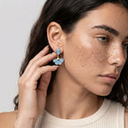 Women's Enamel Flower Drop Earrings
