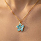 Women's Enamel Flower Pendant Necklace