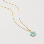 Women's Enamel Flower Pendant Necklace