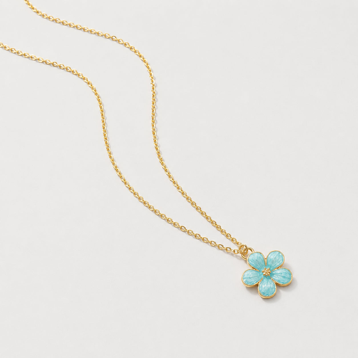 Women's Enamel Flower Pendant Necklace