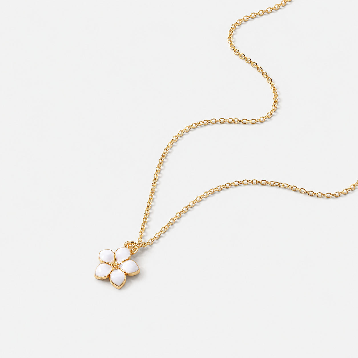 Women's Enamel Flower Pendant Necklace