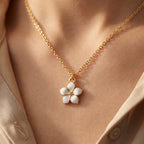 Women's Enamel Flower Pendant Necklace
