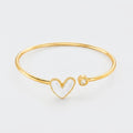 Women's Enamel Heart Open Cuff Bangle