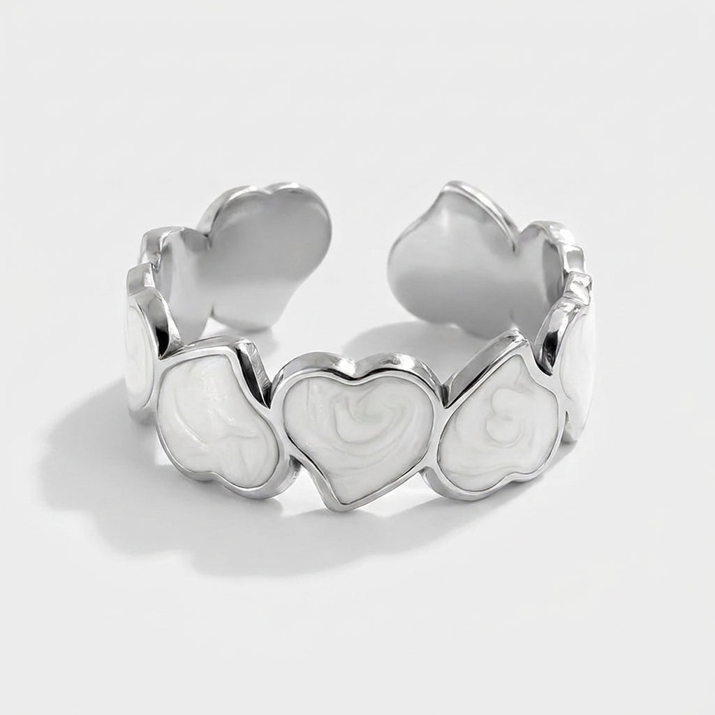 Women's Enamel Heart Ring