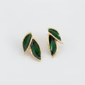 Women's Enamel Leaf Stud Earrings