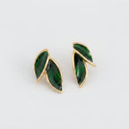 Women's Enamel Leaf Stud Earrings