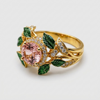 Women's Enamel Pink Stone Ring