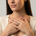 Women's Enamel Pink Stone Ring