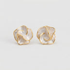 Women's Enamel Rose Stud Earrings