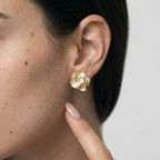 Women's Enamel Rose Stud Earrings