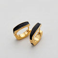 Women's Enamel Square Huggie Earrings