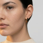 Women's Enamel Square Huggie Earrings