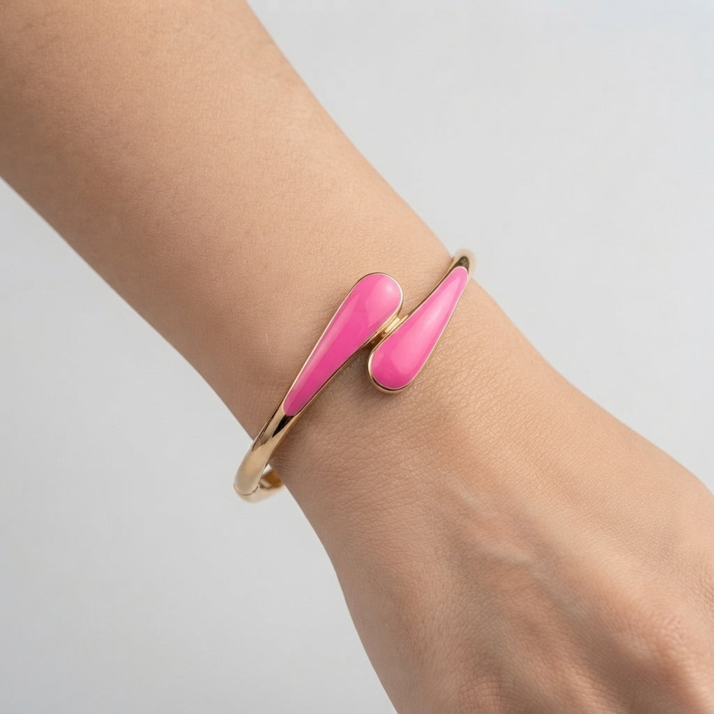 Women's Enamel Teardrop Bangle