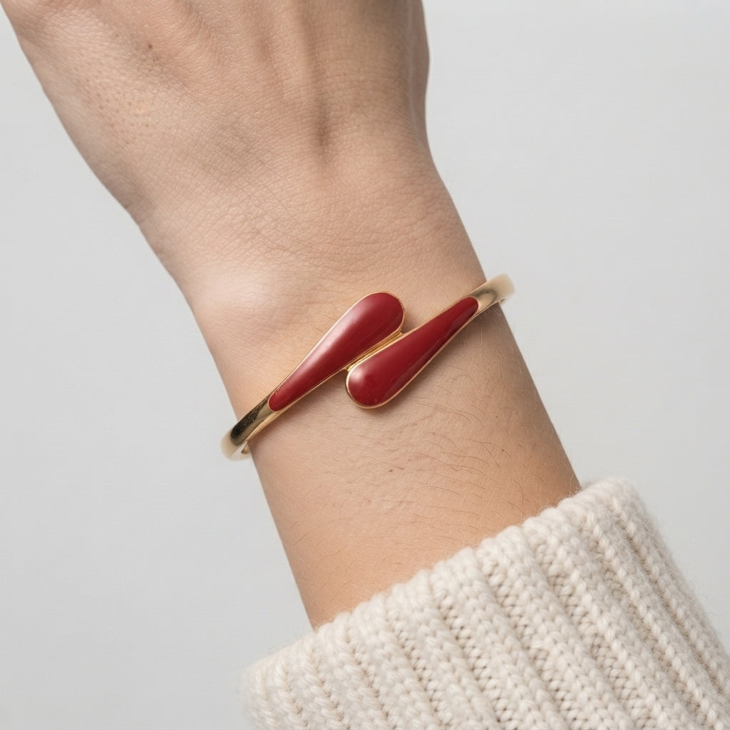 Women's Enamel Teardrop Bangle