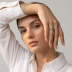 Women's Engraved Green Stone Ring
