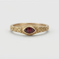 Women's Engraved Red Stone Ring