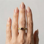 Women's Engraved Red Stone Ring