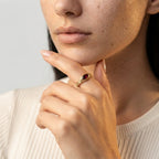 Women's Engraved Red Stone Ring