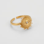 Women's Evil Eye Sunburst Open Ring