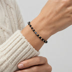 Women's Faceted Black Bead Bracelet