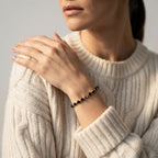 Women's Faceted Black Bead Bracelet