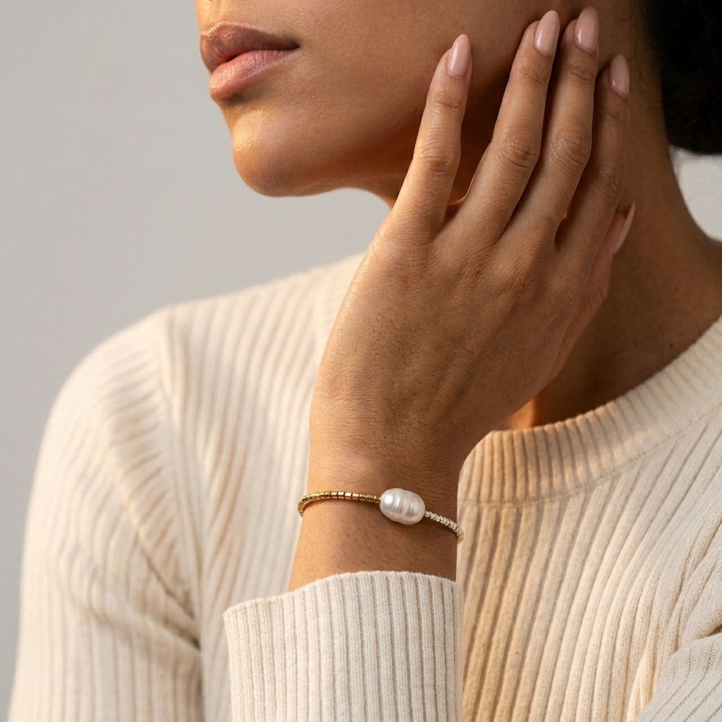 Women's Faux Pearl Beaded Bracelet