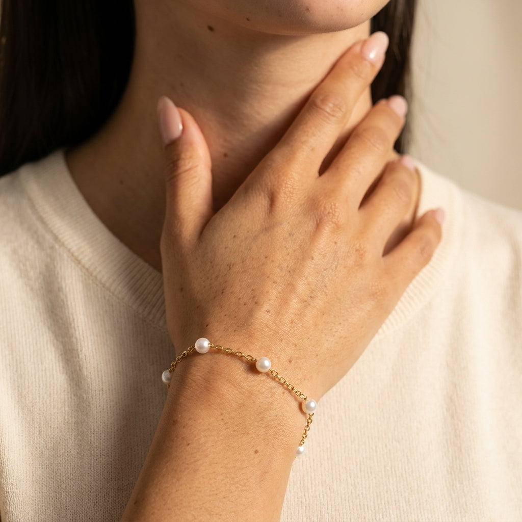Women's Faux Pearl Chain Bracelet