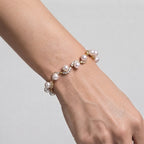 Women's Faux Pearl Crystal Station Bracelet