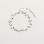 Women's Faux Pearl Crystal Station Bracelet