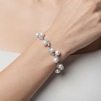 Women's Faux Pearl Crystal Station Bracelet