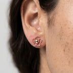 Women's Faux Pearl Flower Stud Earrings