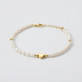 Women's Faux Pearl Heart Bracelet