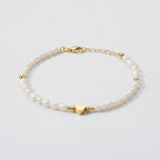 Women's Faux Pearl Heart Bracelet