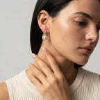 Women's Faux Pearl Hinged Earrings
