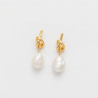 Women's Faux Pearl Knot Drop Earrings