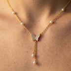 Women's Faux Pearl Lariat Necklace