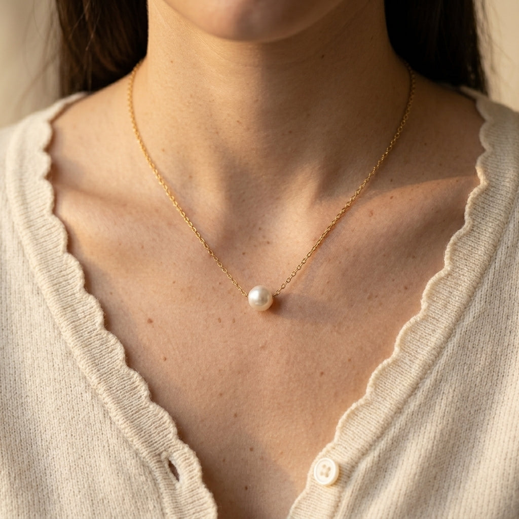 Women's Faux Pearl Pendant Necklace