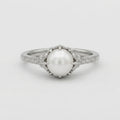 Women's Faux Pearl Solitaire Ring