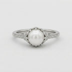 Women's Faux Pearl Solitaire Ring