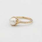 Women's Faux Pearl Solitaire Ring